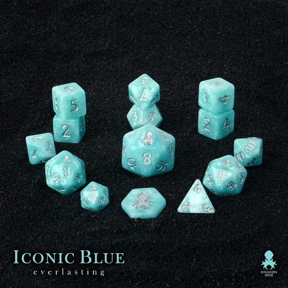 Iconic Blue: Everlasting with Silver Ink 14pc Dice Set